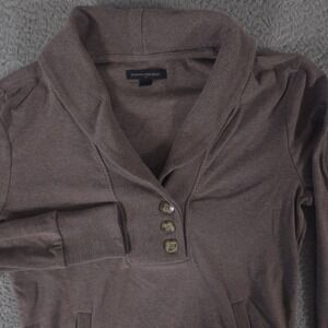 Banana Republic Sweater Womens Medium Brown Shawl Neck Pockets Stretch Casual